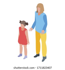 Caregiver kids icon. Isometric of caregiver kids vector icon for web design isolated on white background