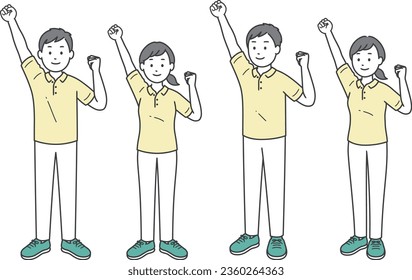 Caregivers male and female doing fist pump