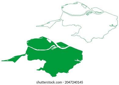 Careiro da Varzea municipality (Amazonas state, Municipalities of Brazil, Federative Republic of Brazil) map vector illustration, scribble sketch Careiro da Varzea map