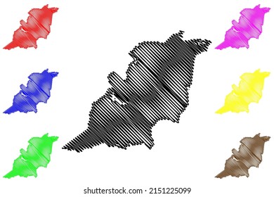 Careiro municipality (Amazonas state, Municipalities of Brazil, Federative Republic of Brazil) map vector illustration, scribble sketch Careiro map