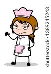 Careless Behavior - Retro Cartoon Waitress Female Chef Vector Illustration