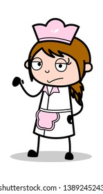 Careless Behavior - Retro Cartoon Waitress Female Chef Vector Illustration