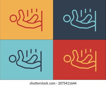 Careless Person Fall Logo Template, Simple Flat Icon of fall,danger,accident