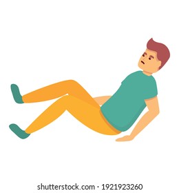 Icono estudiantil descuidado. Caricatura de un estudiante descuidado, icono vector para el diseño web aislado en fondo blanco