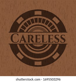 Careless wood emblem. Retro. Vector Illustration.
