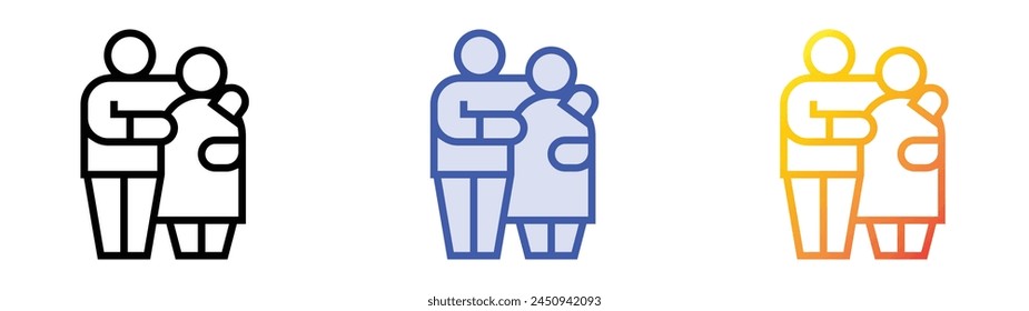 carer icon. Linear, Blue Fill and Gradient Style Design Isolated On White Background