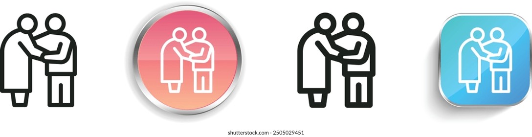 carer icon. Thin Linear, Regular and Button Style Design Isolated On White Background