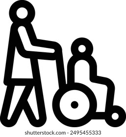carer icon. Thin Linear Style Design Isolated On White Background