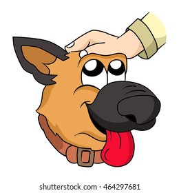 Caress the dog vector illustration