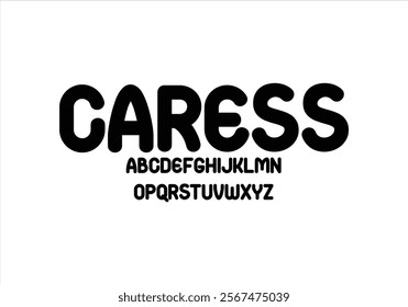  Caress font for logo and headline. Isolated vector typeset