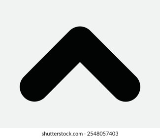 Up Caret Arrow Pointer North Point Pointing Straight Ahead North Forward Swipe Gesture Scroll Navigate Icon Sign Shape Line Outline Black White Vector