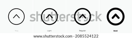 caret circle up icon. Thin, Light Regular And Bold style design isolated on white background