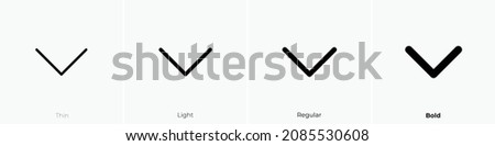 caret down icon. Thin, Light Regular And Bold style design isolated on white background