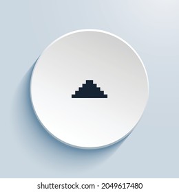 caret up fill pixel art icon design. Button style circle shape isolated on white background. Vector illustration