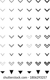 Caret Icons Symbols Illustrations Set