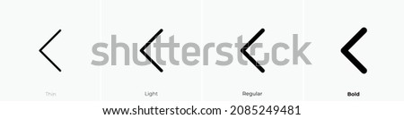 caret left icon. Thin, Light Regular And Bold style design isolated on white background