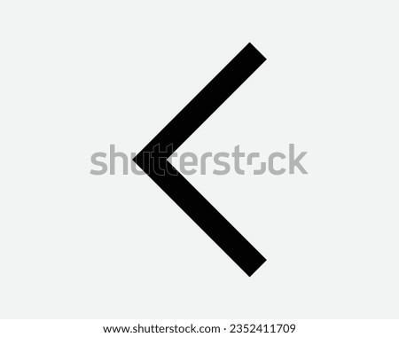 Caret Left Symbol Arrow Pointing West Side Turn Point Direction Path Black White Outline Shape Vector Clipart Graphic Illustration Artwork Sign Symbol