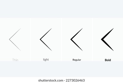 caret right icon .Thin, Light Regular And Bold style design isolated on white background
