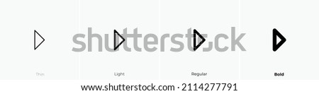 caret right icon. Thin, Light Regular And Bold style design isolated on white background