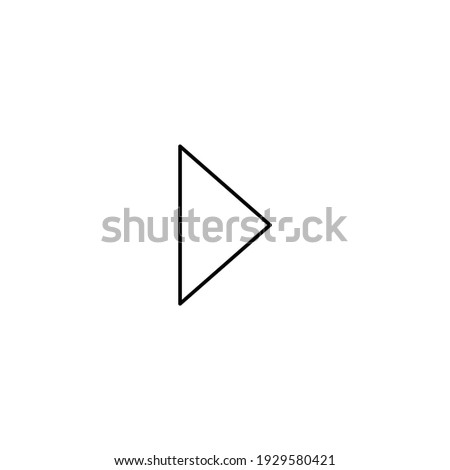 Caret right line art vector icon