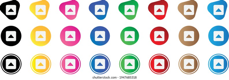 icono de relleno cuadrado de caret up. conjunto de iconos web . colección de iconos. Ilustración vectorial simple.