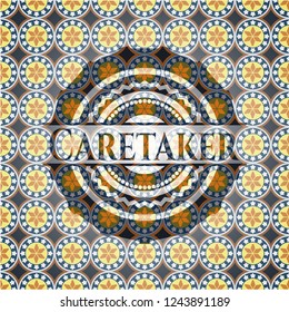 Caretaker arabesque badge. arabic decoration.