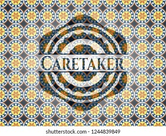 Caretaker arabic emblem. Arabesque decoration.