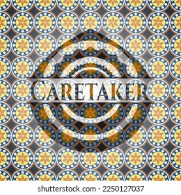 Caretaker arabic style emblem. Arabesque decoration. 