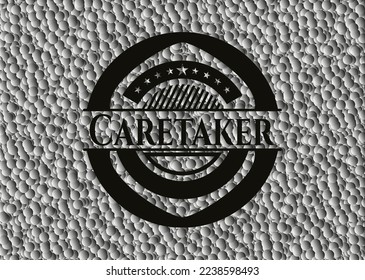 Caretaker dark badge with bubbles background. Vector Illustration. Detailed. 