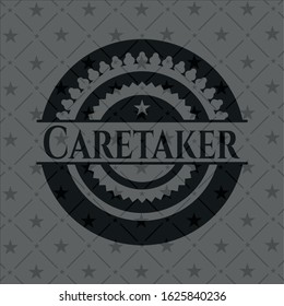 Caretaker dark badge. Vector Illustration. Detailed.