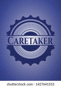 Caretaker with jean texture. Vector Illustration. Detailed.