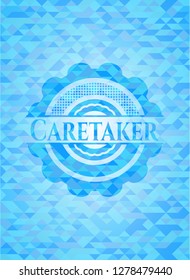 Caretaker light blue emblem with mosaic background