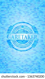 Caretaker light blue mosaic emblem