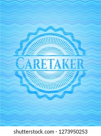 Caretaker water wave emblem background.