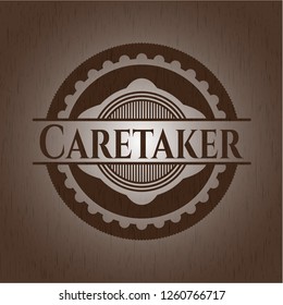 Caretaker wood emblem. Vintage.