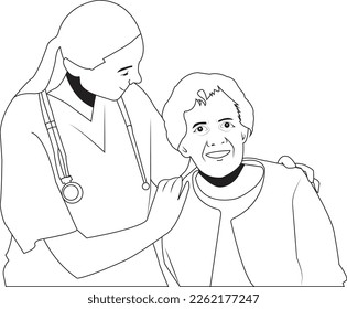  Caretakers helping people in their homes  vector