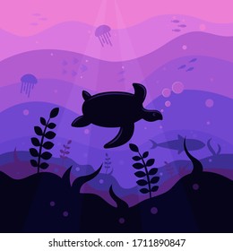 Caretta Caretta under the Ocean