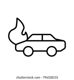 car,firefighters,hydrant icon, vector illustration, black sign on isolated background