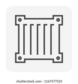 Carg container icon design, for shipping work, 64x64 perfect pixel and editable stroke.