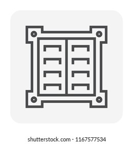 Carg container icon design, for shipping work, 64x64 perfect pixel and editable stroke.