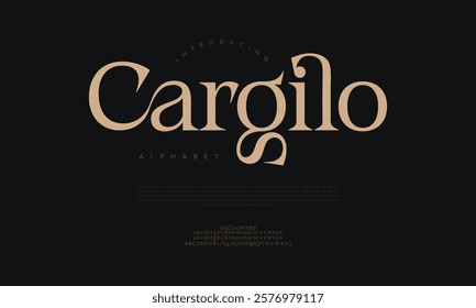 Cargilo typography beauty fashion elegant minimalist serif italic fonts decorative wedding vintage retro logos. Minimal luxury font alphabet logo. Vector illustration