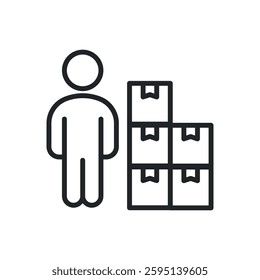 Cargo agency thin line icons. Perfect pixel on transparent background