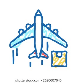 cargo aircraft doodle icon sketch vector. cargo aircraft sign. isolated symbol illustration