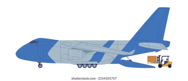 Cargo Aircraft as Freight Delivery Logistics Service Vector Illustration