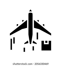cargo aircraft glyph icon vector. cargo aircraft sign. isolated contour symbol black illustration