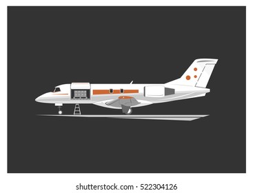 Cargo aircraft isolated on background. Vector illustration. 