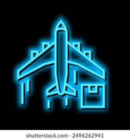 cargo aircraft neon light sign vector. cargo aircraft illustration