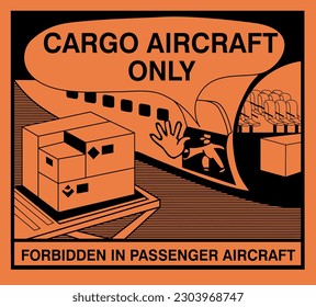 Cargo Aircraft Only Label Sticker - (Editable) Vector Illustration