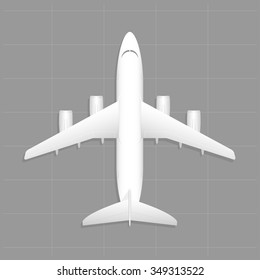 Cargo aircraft. Top view. Vector illustration. EPS 10, opacity