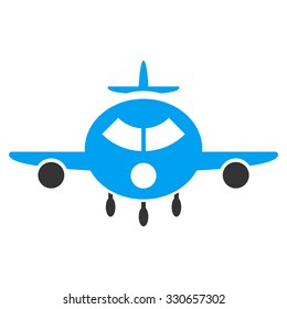 Cargo Aircraft vector icon. Style is flat symbol, rounded angles, white background.